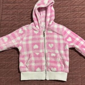 Pink Heart Pattern Kids Hoodie